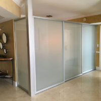 contemporary frosted room dividers