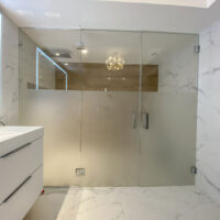 frosted shower partition