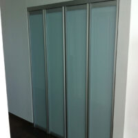 frosted glass accordion closet doors