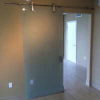 frosted glass barn doors