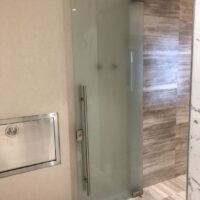 frosted glass pivot door