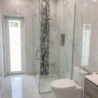 minimalist glass shower partition