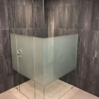 frosted clear glass shower enclosure