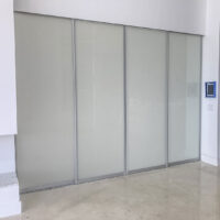 stacking frosted glass room dividers